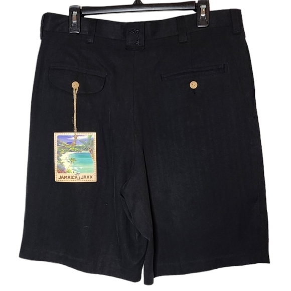 NWT Jamaica Jaxx 100% silk black flowy 9" shorts. Men's size 34 - Picture 3 of 15